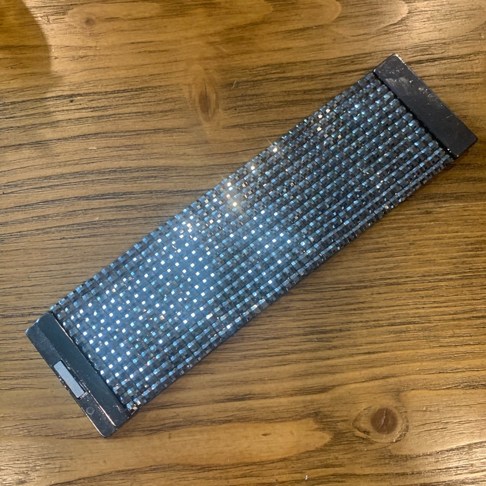 Wide Rhinestone Crystal Magnetic Wrap Bracelet